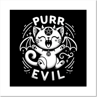 Pure Evil Cute Occult Satanic Cat Posters and Art